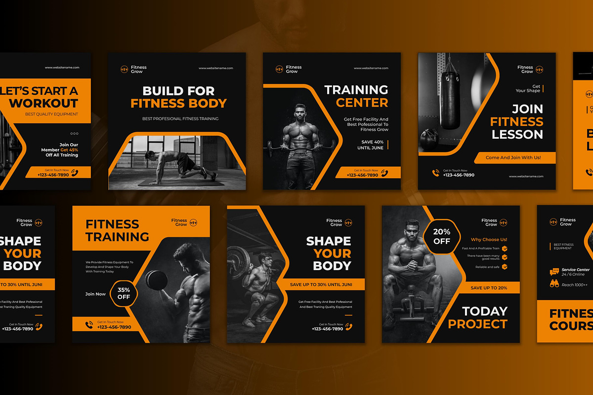 Fitness Training Instagram Post, a Social Media Template by CavenArt (Photo 5 of 5)
