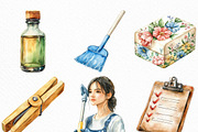 Watercolor Cleaning Clipart, an Illustration by Craft Nest (Thumbnail 5 of 6)