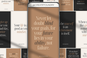 120 Mindset Quotes Instagram Bundle