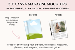 Canva Magazine Mock-ups, A4 Size