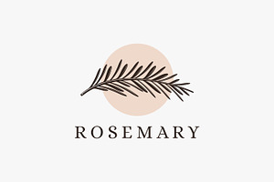 Silhouette Sprig of rosemary logo, a Branding & Logo Template by DOMHOUZE