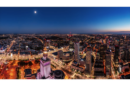 Panoramic view to the Warsaw city, an Architecture Photo by Nature and travel