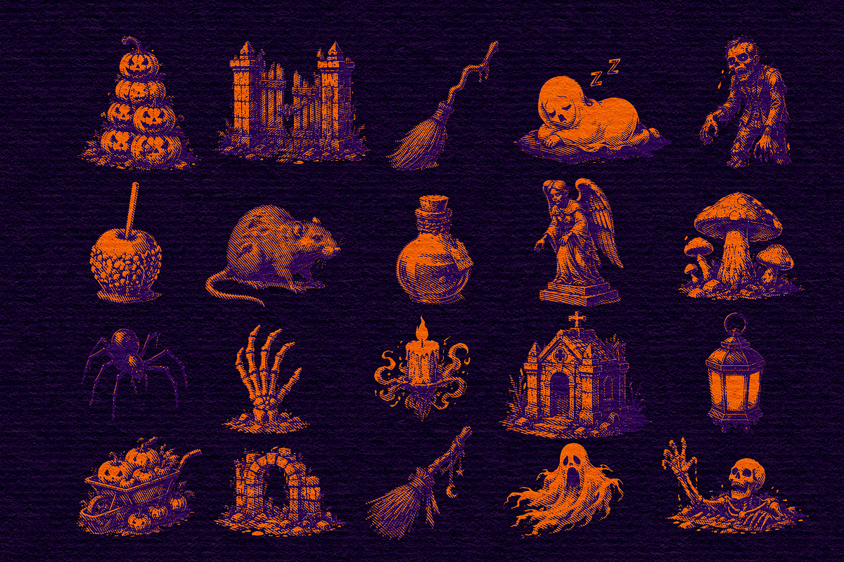 Halloween Vintage Engraving Vol.03, an Object Illustration by Alara Studio (Photo 3 of 7)