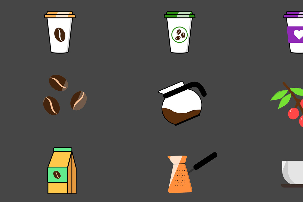 Coffee Icons Elements Motion Graphic, a Graphic by FlashFXbox (Photo 1 of 2)