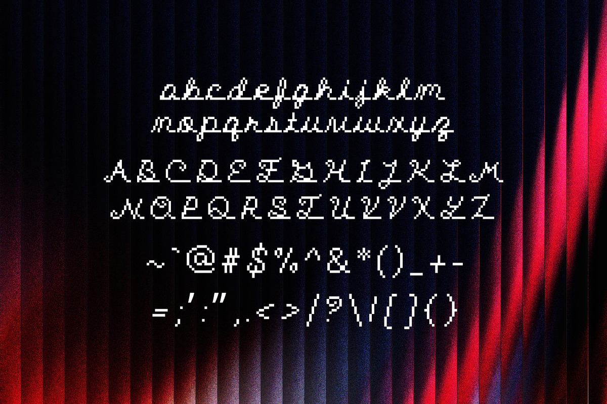 Matrix Script — 8-Bit Pixel Script, a Script Font by HipFonts (Photo 4 of 8)