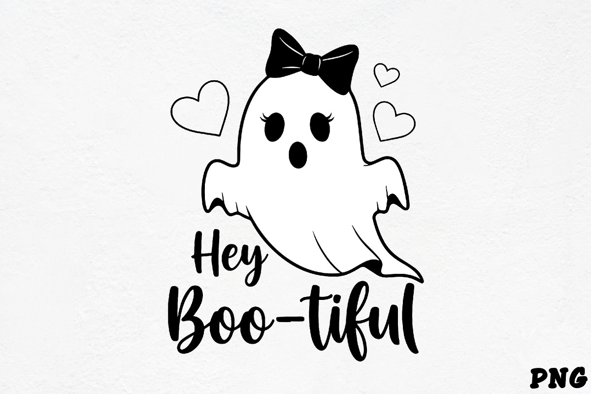 Hey Boo-tiful Ghost SVG PNG, an Illustration by CrexoraLab (Photo 1 of 4)