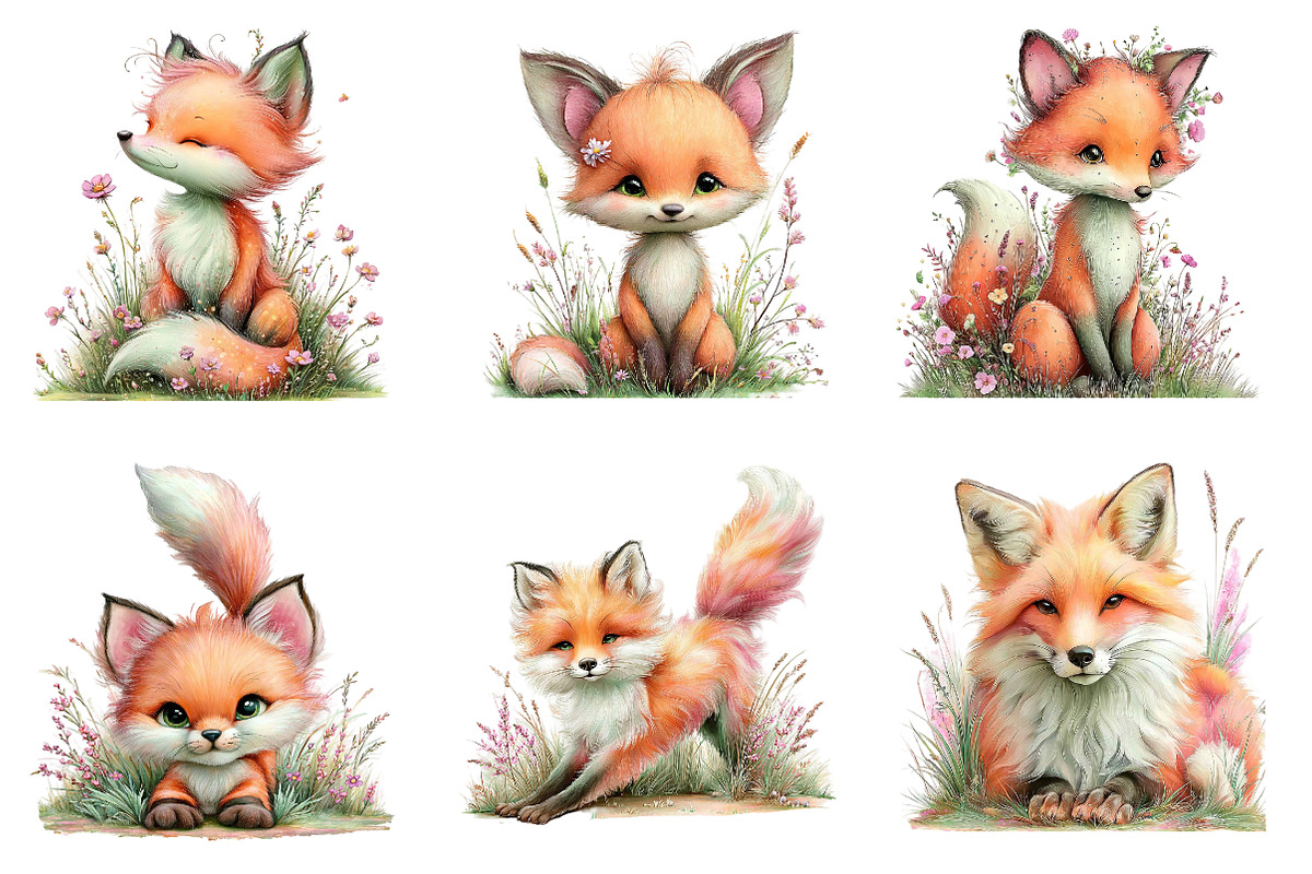 Summer Fox Meadow Clipart, an Illustration by Designworld (Photo 4 of 5)