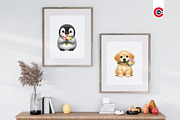 Adorable Baby Animal with Bouquets, an Animal Illustration by C-Kav (Thumbnail 8 of 12)