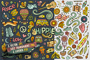 Hippie Objects & Elements Set, an Object Graphic by BALABOLKA (Thumbnail 2 of 4)