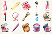 Watercolor Make up Clipart, an Illustration by Rose Art (Thumbnail 2 of 4)