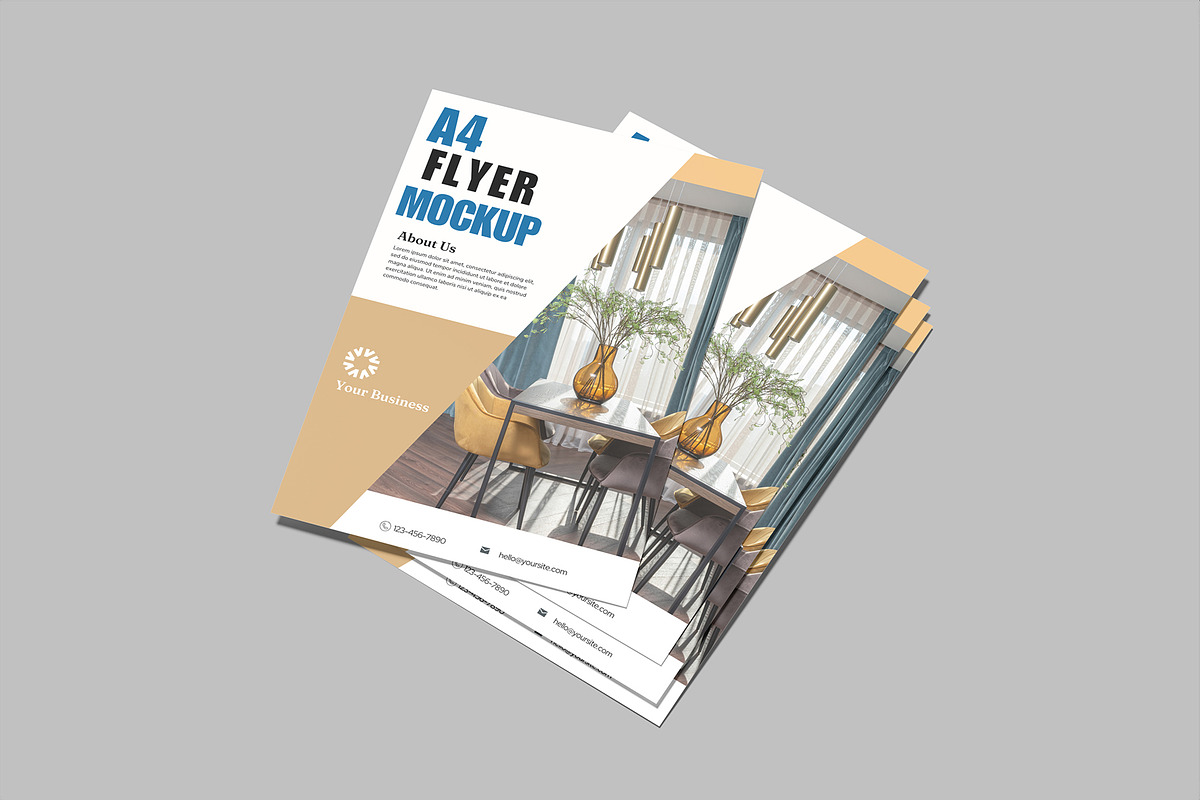 A4 Flyer Mockup, a Flyer Template by lamorastudio (Photo 7 of 11)