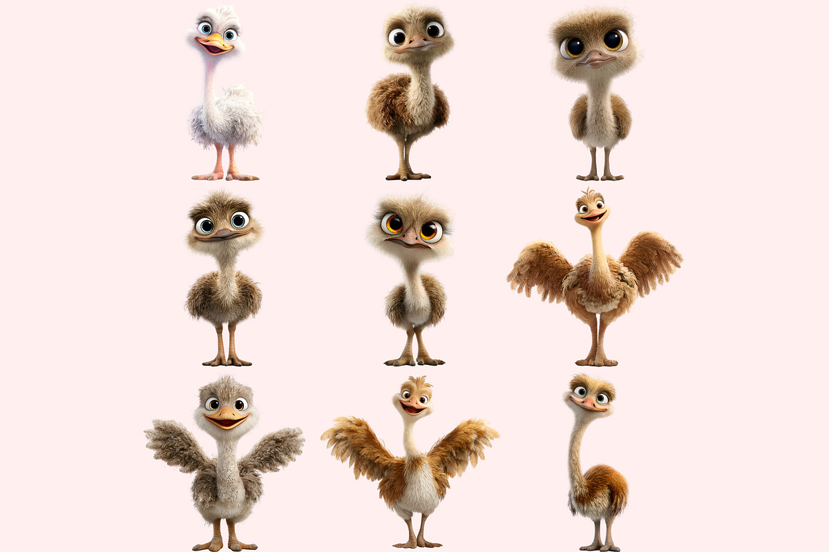 Ostrich PNG Clipart Bundle, a Graphic by M9 Design (Photo 4 of 9)