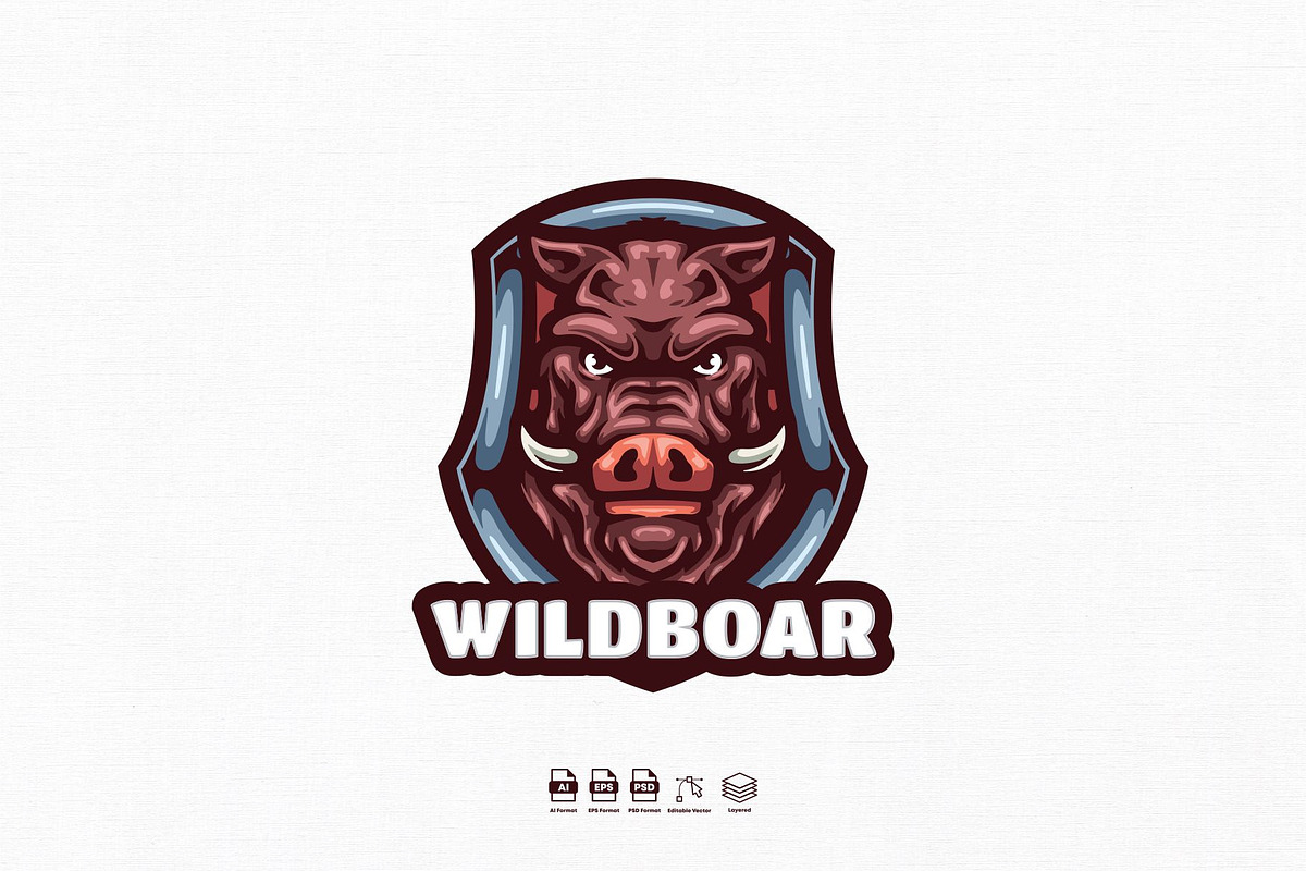 Wild Boar Mascot Logo Design, a Branding & Logo Template by kromastd22