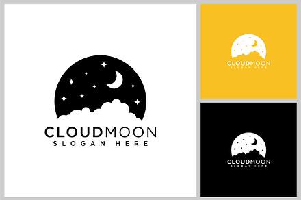 cloud and moon logo vector design, a Branding & Logo Template by quadrazo
