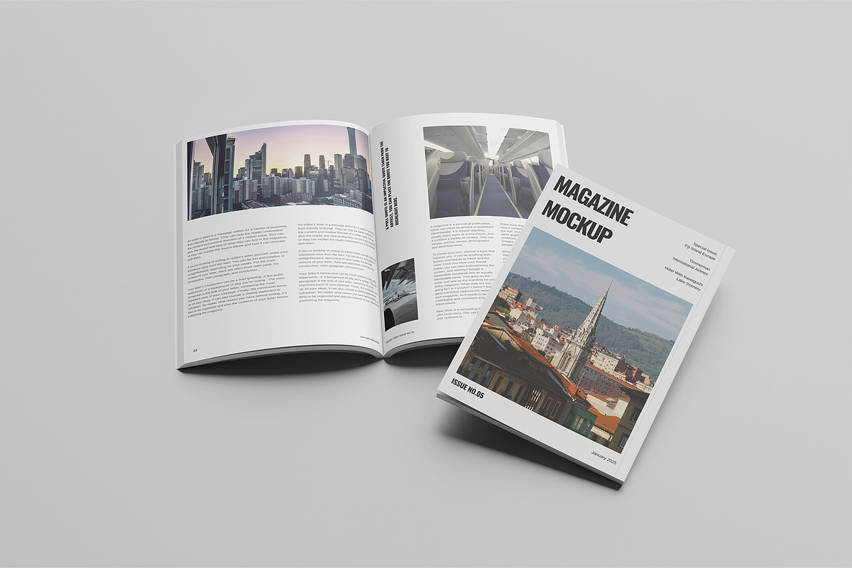 Magazine Mockup, a Books & Magazine Mockup by graphictime (Photo 2 of 6)