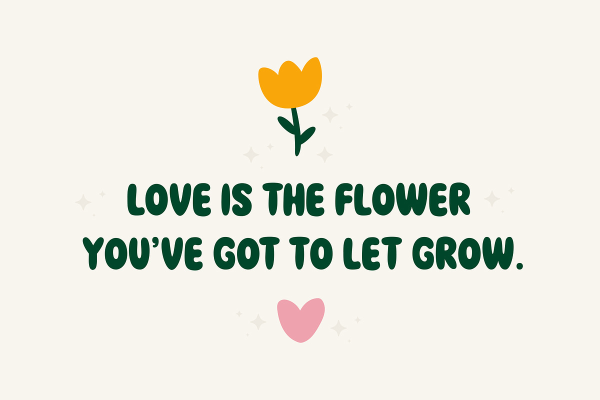 Buble Flowr - Retro Groovy Font, a Sans Serif Font by Jozoor (Photo 2 of 7)
