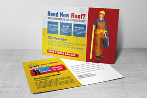 Roofer Postcard Template