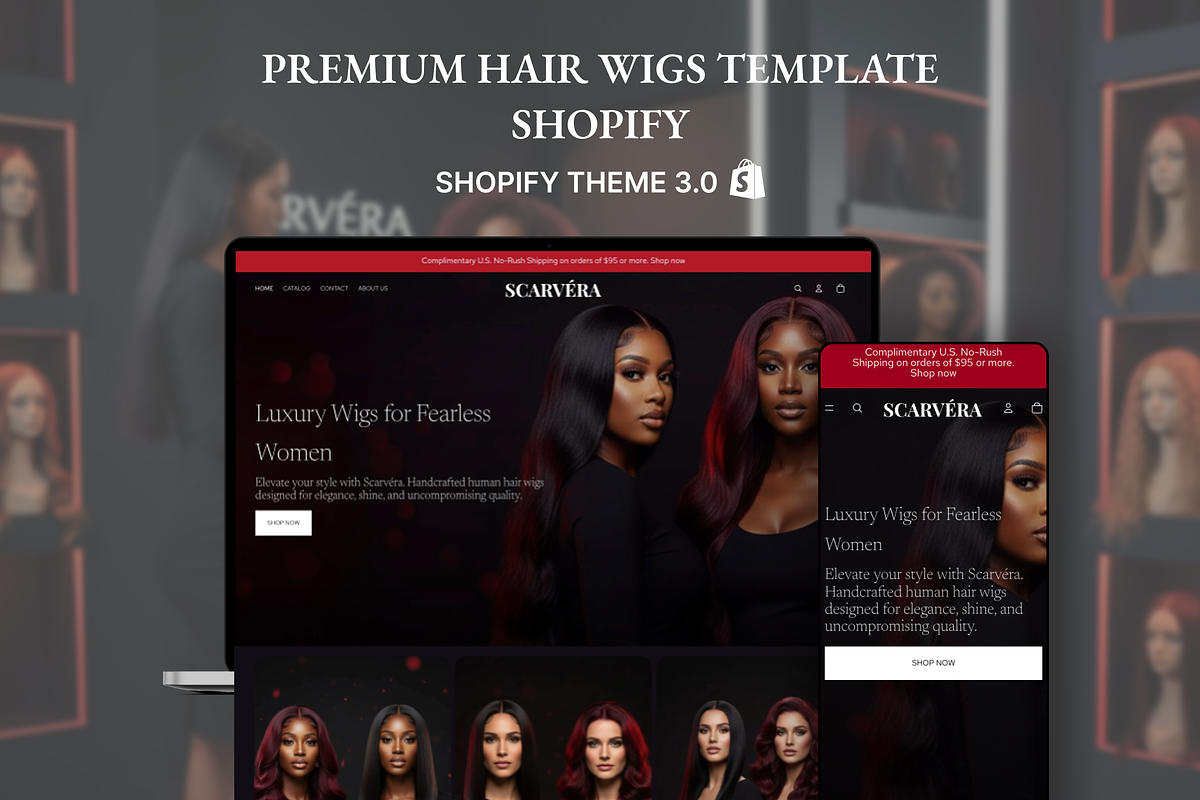 Scarvera Hair Wigs Shopify 2.0 Theme, a Shopify Template by AtelierDuVow (Photo 1 of 10)