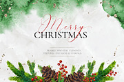Merry Christmas watercolor set, a Decorative Illustration by MiraEl Art (Thumbnail 1 of 9)