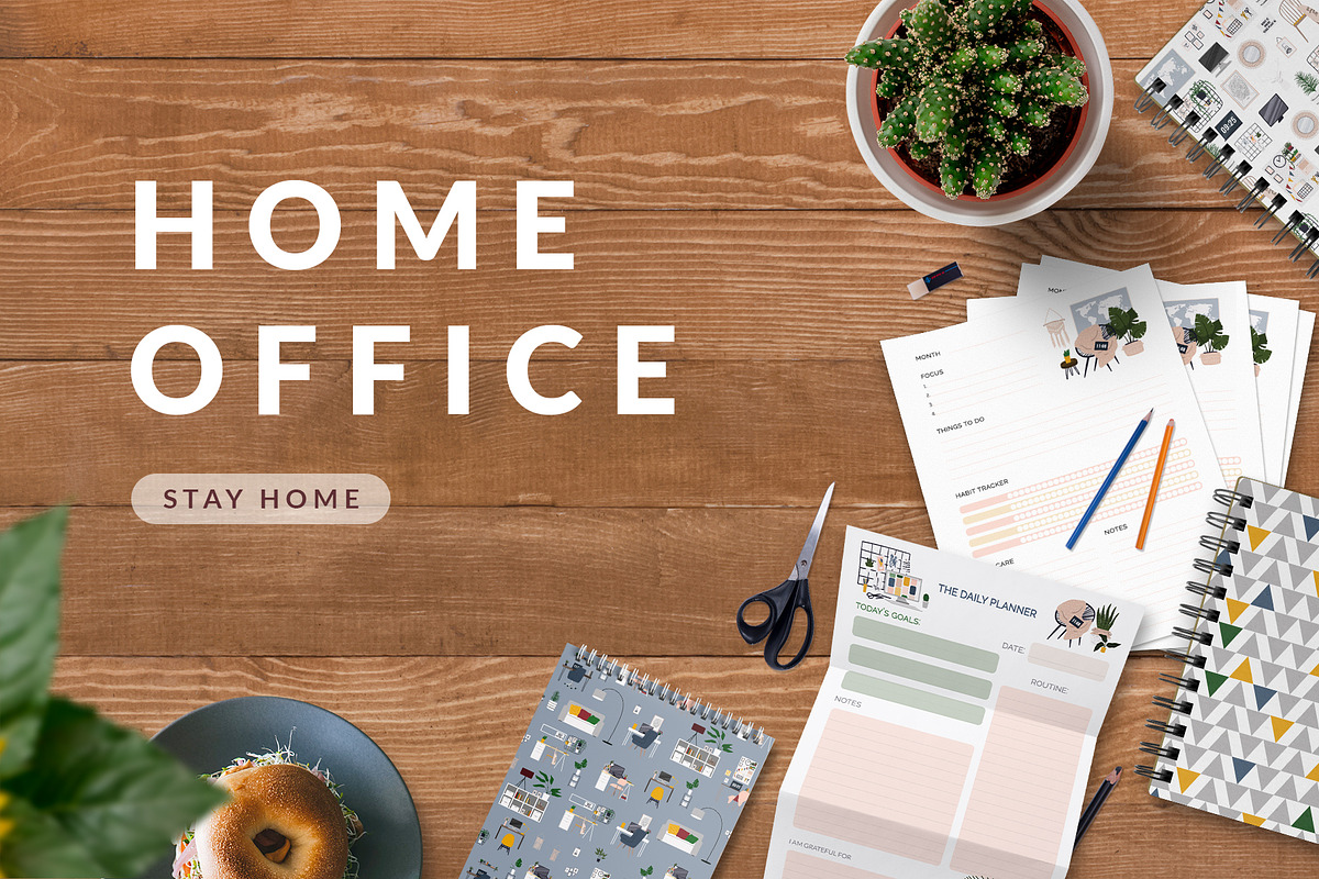 Home Office (stay home), a Decorative Illustration by helgascandinavus (Photo 1 of 8)