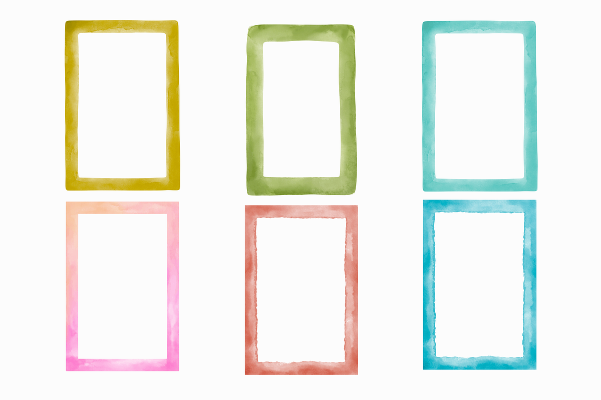 Watercolor Frame Rectangular Border, a Decorative Illustration by Kusumaillustration (Photo 12 of 13)