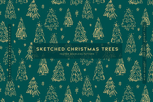 Sketched Christmas Trees