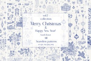 Christmas patterns Vol.2 Toile blue