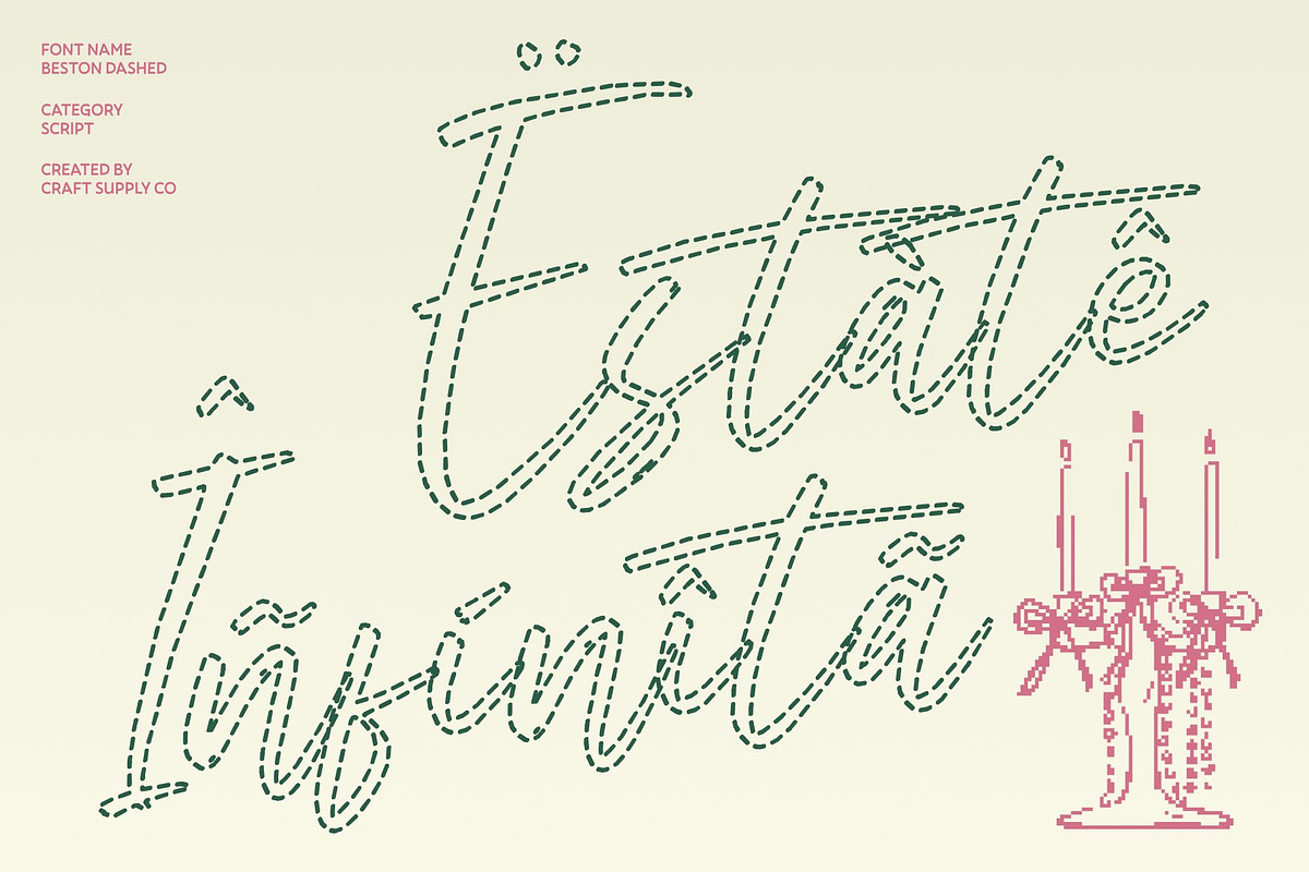 Beston Dashed, a Script Font by Craft Supply Co. (Photo 7 of 8)