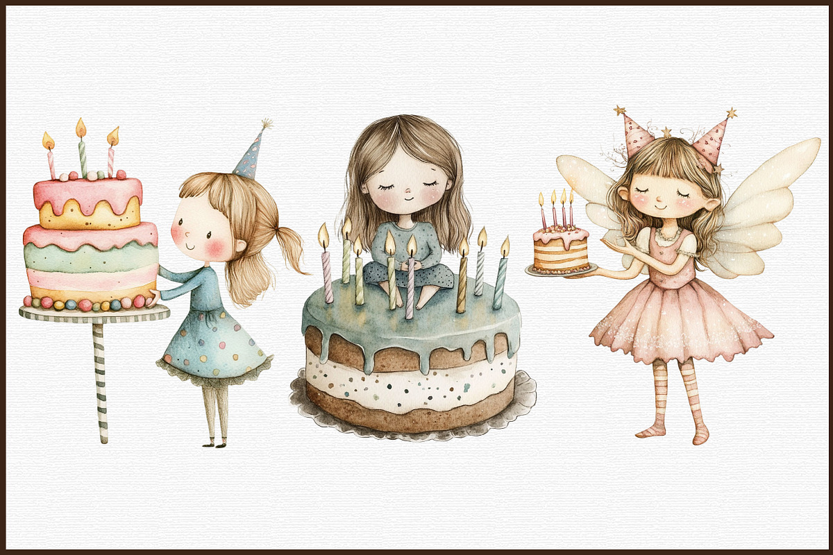 Whimsical Quirky Girl Birthday Cake, an Illustration by Sublimation Artist (Photo 3 of 6)