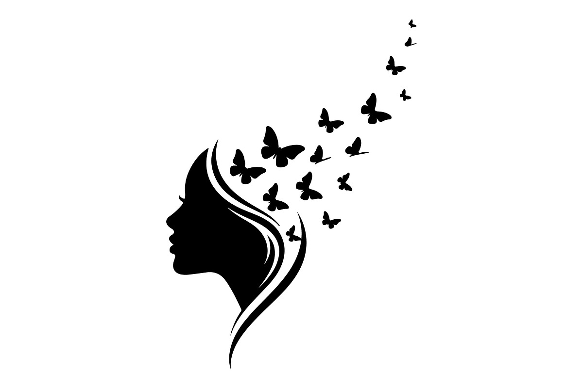Woman Butterfly Hair Silhouette, an Object 3D Model by yasushie (Photo 17 of 31)