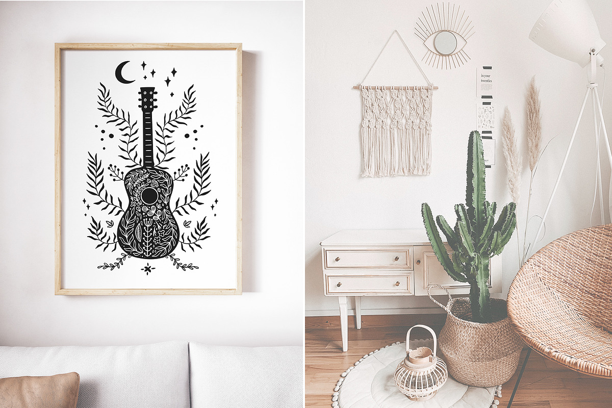 Boho linocut vector collection, an Object Graphic by Yamurchik (Photo 3 of 14)