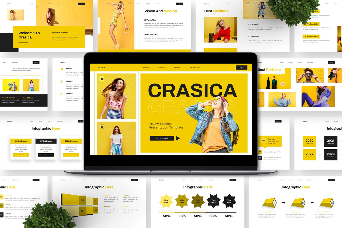 Crasica - Yellow Fashion Keynote preview 6
