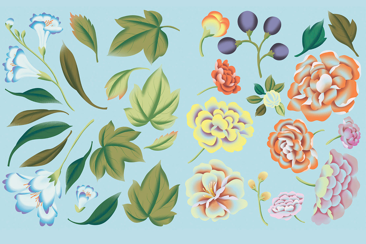 Chinoiserie compositions constructor, a Background Graphic by Ajuga (Photo 5 of 8)