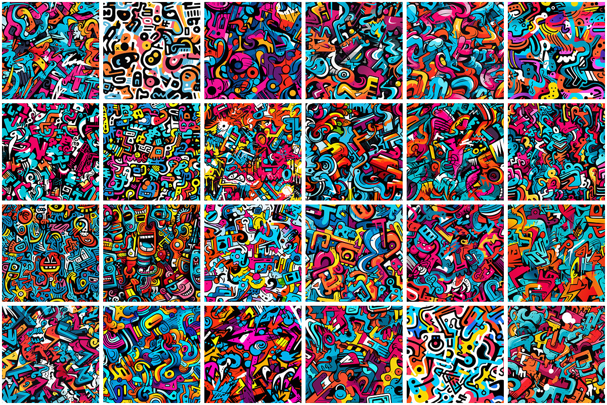 Graffiti Pattern, a Pattern Graphic by Forhadx5 (Photo 5 of 17)