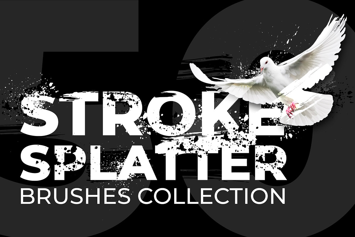 50 Brush Strokes & Splatters, a Brush Add-On by ORCA Creative Store (Photo 1 of 4)