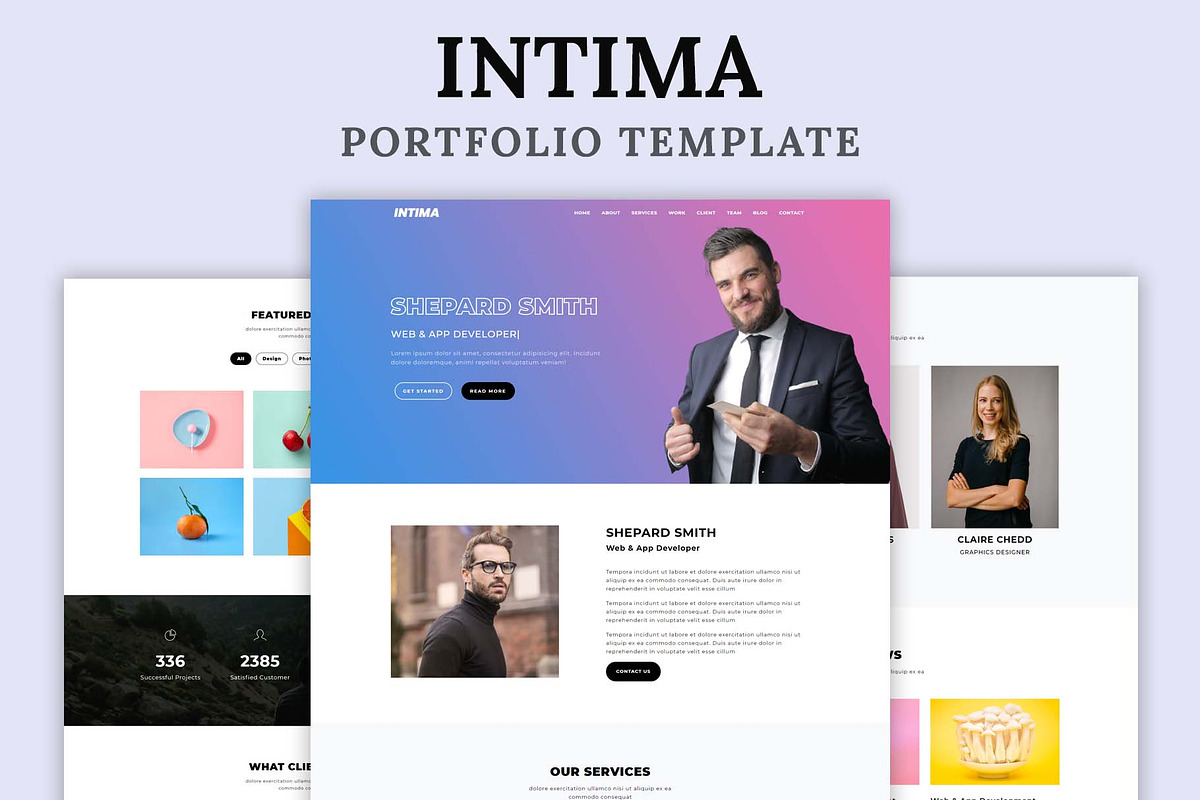 Intima - Portfolio HTML Template, a Bootstrap Template by nandinigraphics (Photo 1 of 3)