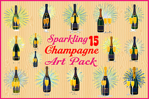 Sparkling Champagne Art Pack, an Object Graphic by Gfx_Store