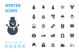 Winter Glyph Icons