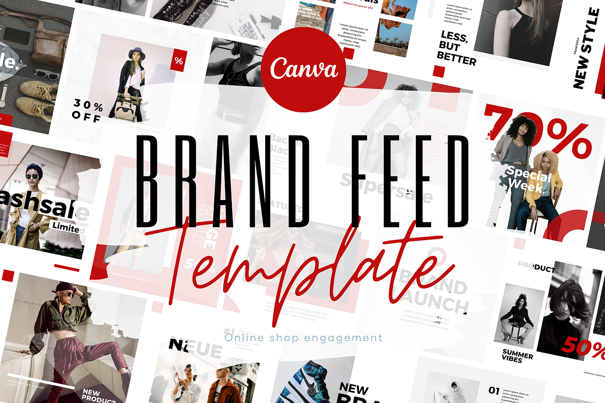 Red Feed Fashion Instagram Template, a Templates & Theme by PayuStudio (Photo 2 of 7)