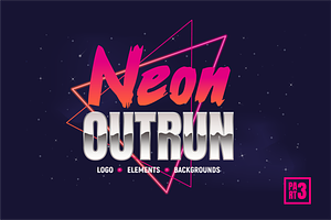 Retro Neon 80s Logos and Elements