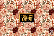 Romantic Autumn Peony Flowers Paper, a Pattern Graphic by Creative Store (Thumbnail 4 of 5)