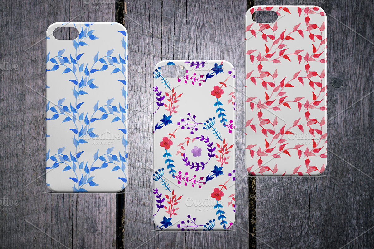 50 Watercolor Floral Patterns, a Pattern Graphic by CreativeJourney (Photo 3 of 4)