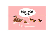 Mother's Day cards with animals set, an Animal Illustration by PaperTrident (Thumbnail 8 of 11)