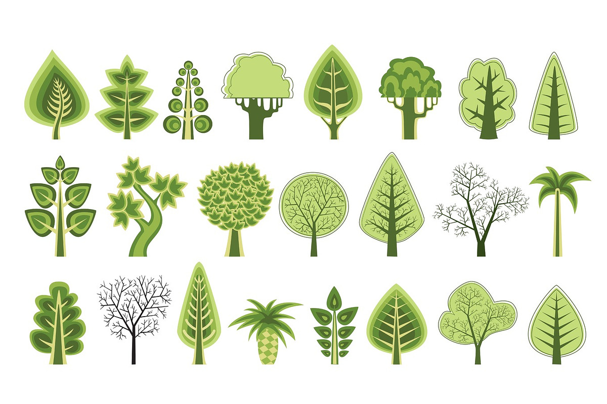 flat silhouettes of trees, a Decorative Illustration by AlexZeL (Photo 1 of 5)