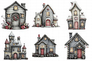 Whimsical Christmas House Clipart, an Illustration by Daily.Designs (Thumbnail 4 of 5)