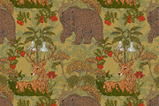 Woodland Bear and Deer Botanical, a Pattern Graphic by NayaChu (Thumbnail 3 of 9)