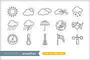 Minimal weather icons, an Outline Icon by Picture Window (Thumbnail 1 of 5)