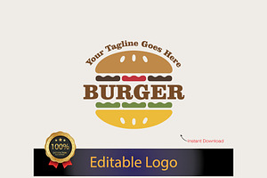 Modern Burger Logo Template, a Branding & Logo Template by YUDesignStore
