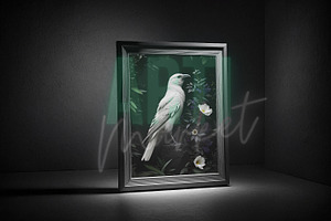 White Raven Gothic Digital Print