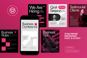 Business Instagram Set, a Social Media Template by graphicook
